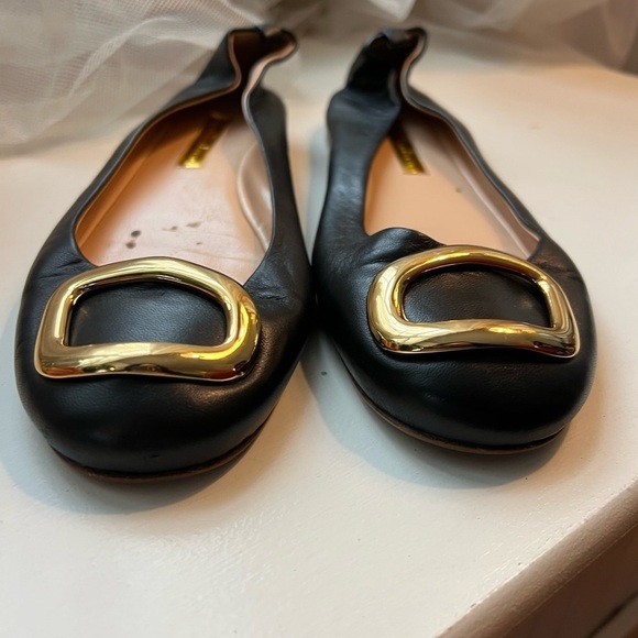 Rupert Sanderson Vedette Leather Buckle Ballet Flats 37 - Picture 4 of 8